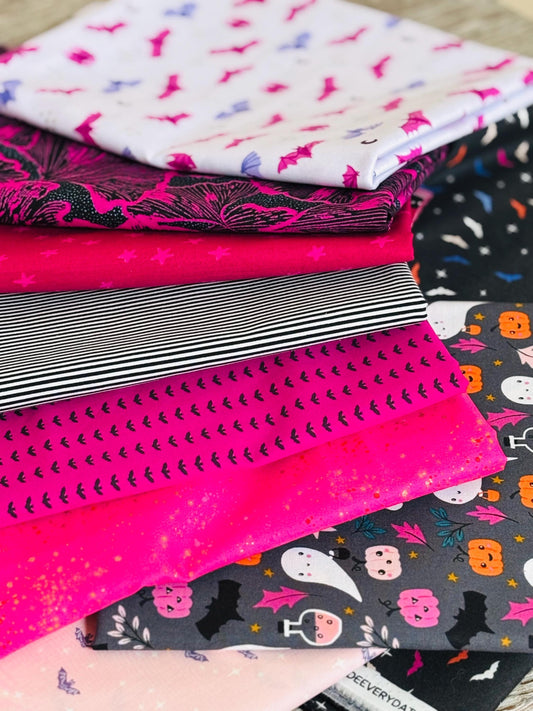 Halloween I am batty about you - 9 fat quarter bundle - witch