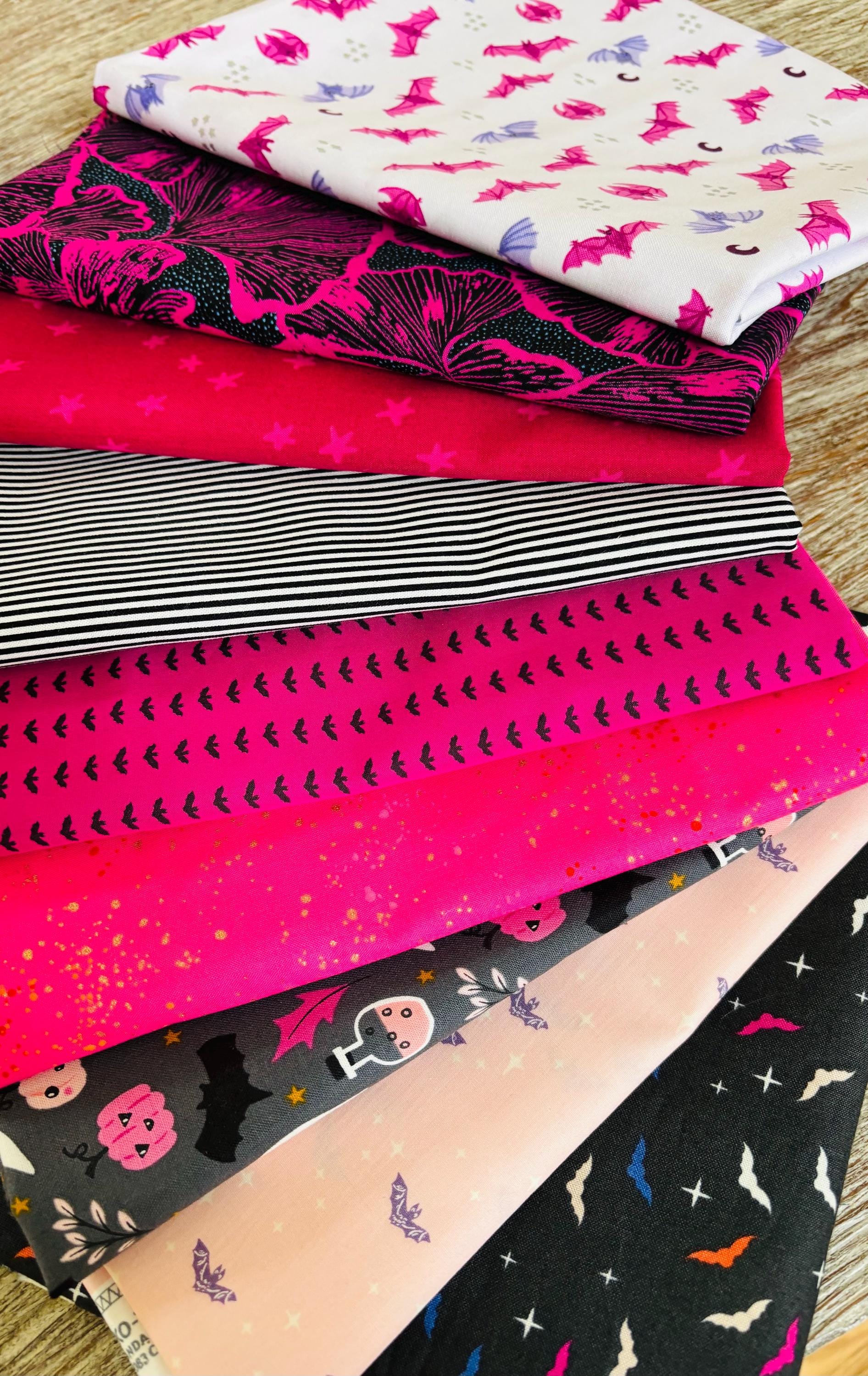 Halloween I am batty about you - 9 fat quarter bundle - witch