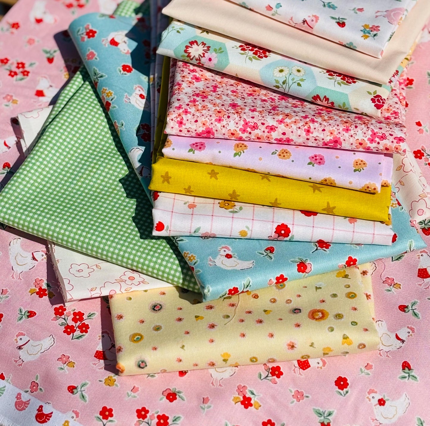 Summer farm - 12 fat quarter bundle - farmhouse fancy - Poppie cotton firefly