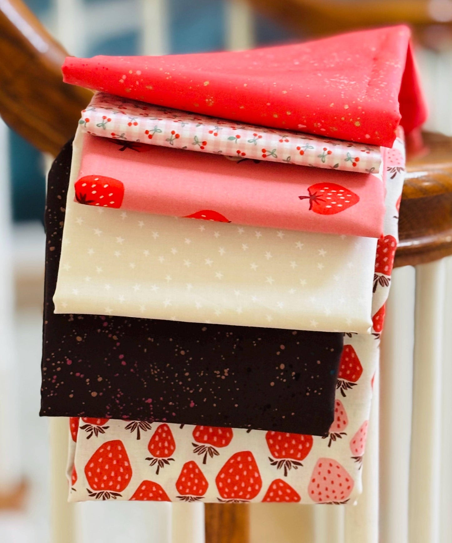 Ice cream sundae - 6 fat quarter bundle - speckled - starry - ruby Star - strawberry