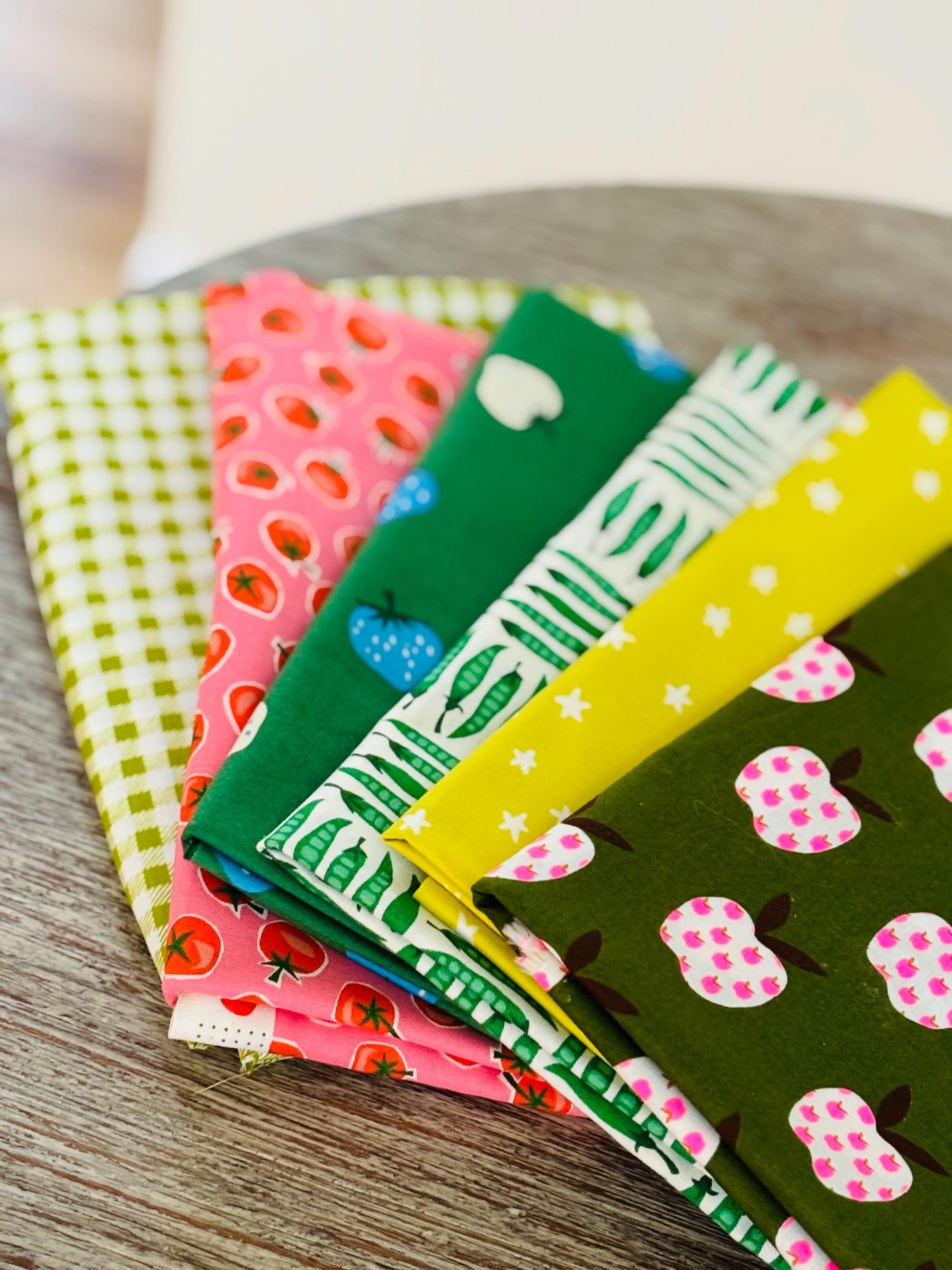 Kitchen garden fruit vegetable summer curated bundle - 16 FQ - in the garden - AGF - cotton and steel - berries - ruby star