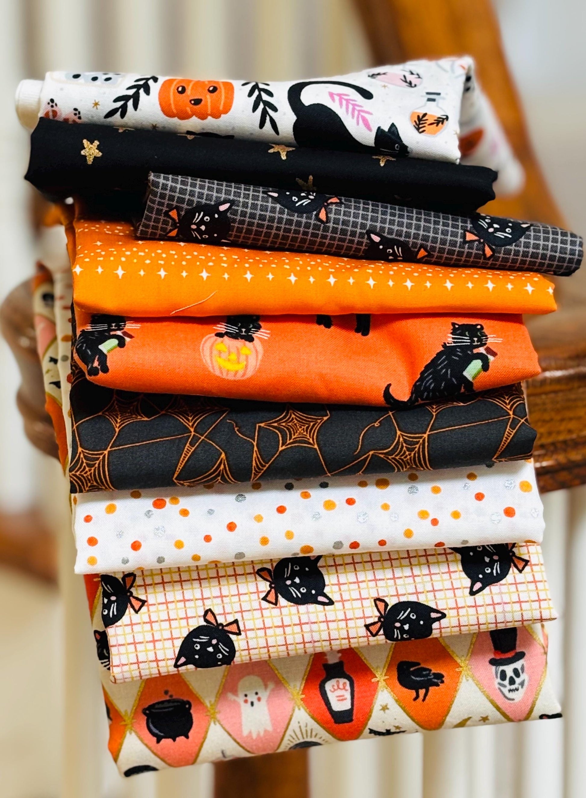 Marmalade mischief - 9 fat quarter bundle - halloween cat