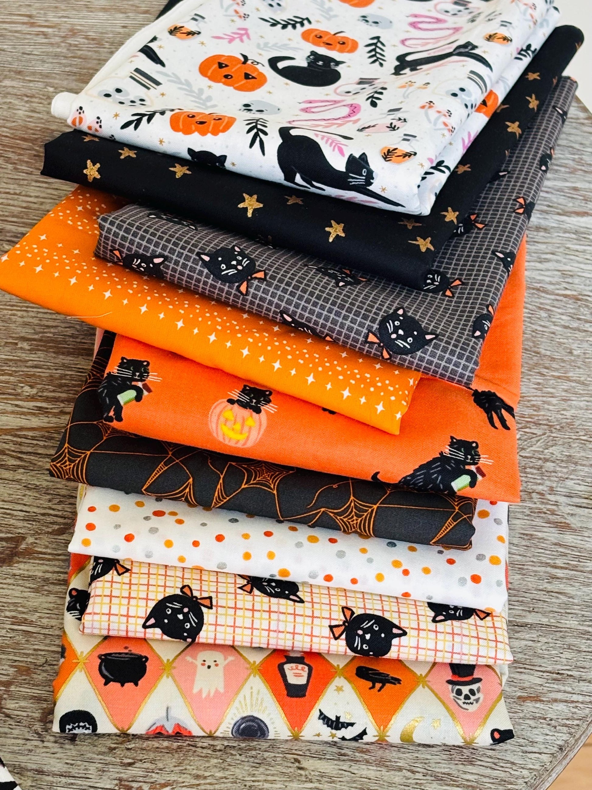Marmalade mischief - 9 fat quarter bundle - halloween cat