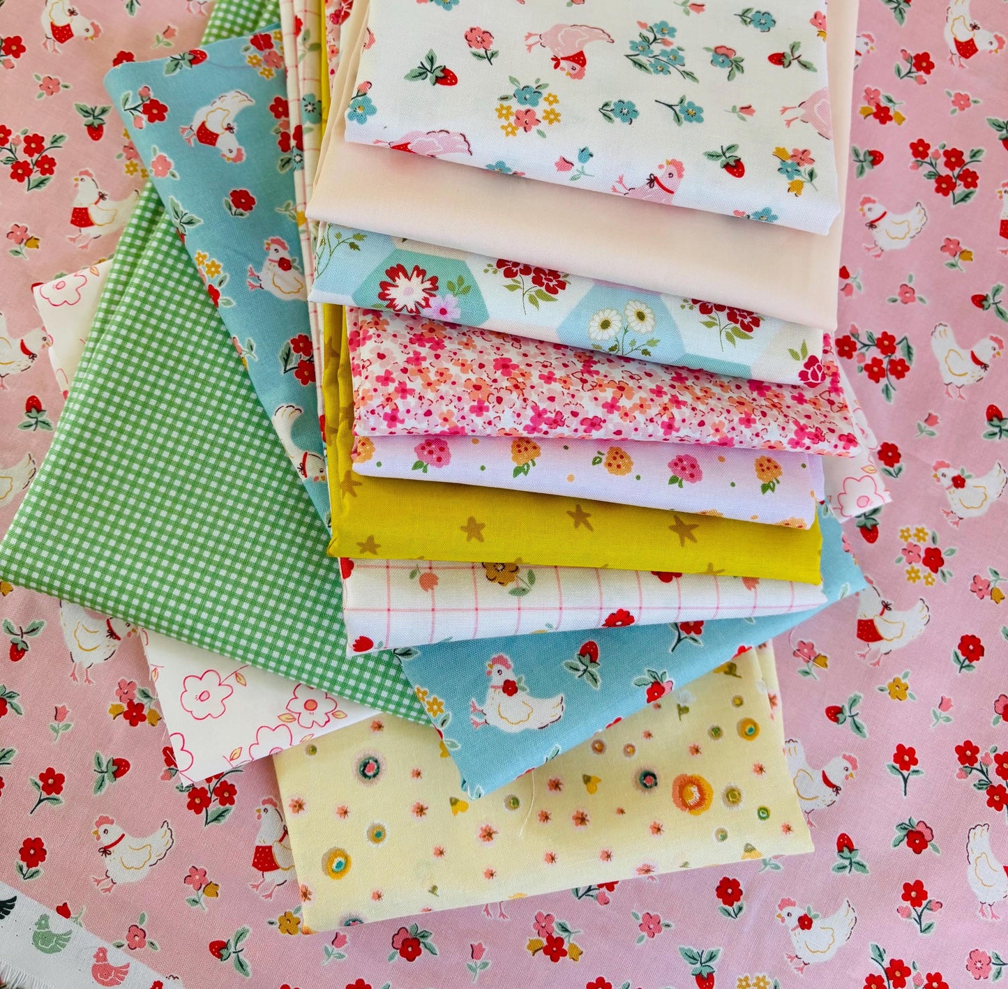 Summer farm - 12 fat quarter bundle - farmhouse fancy - Poppie cotton firefly