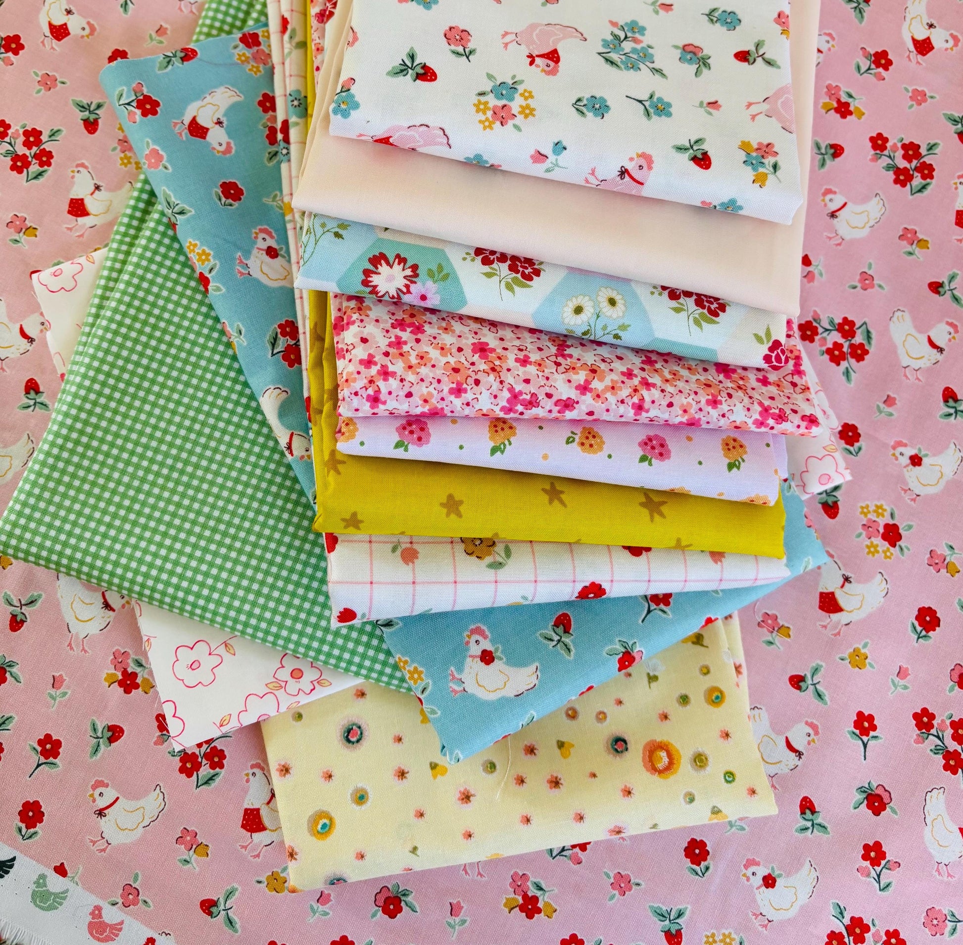 Summer farm - 12 fat quarter bundle - farmhouse fancy - Poppie cotton firefly