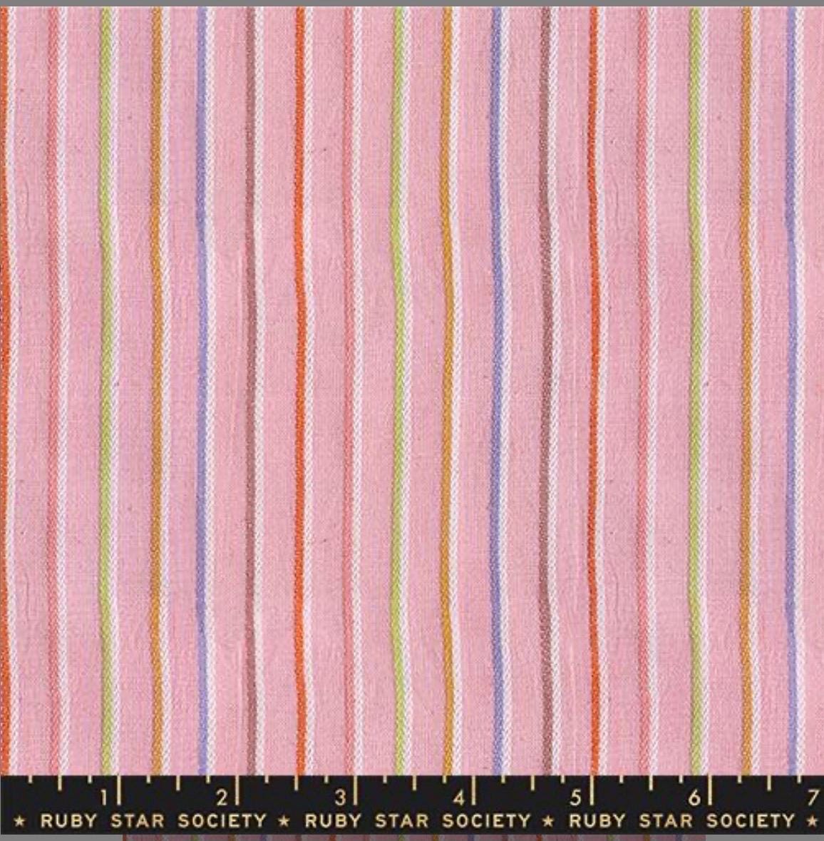 Warp Weft Mystic Fable rosebud stripe pink RS4127 21 1/2 yd increments