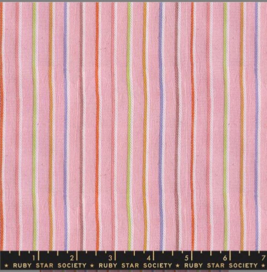 Warp Weft Mystic Fable rosebud stripe pink RS4127 21 1/2 yd increments