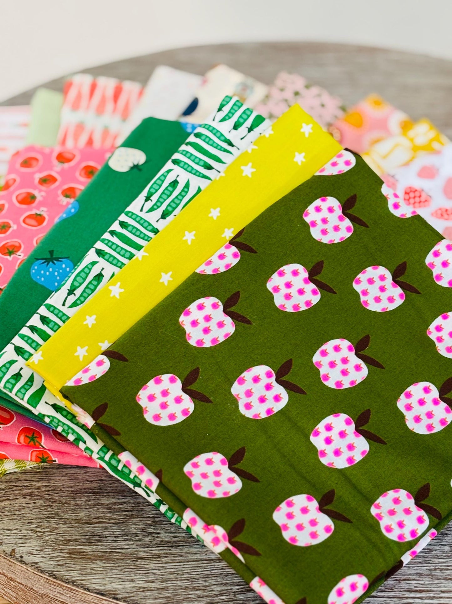 Kitchen garden fruit vegetable summer curated bundle - 16 FQ - in the garden - AGF - cotton and steel - berries - ruby star