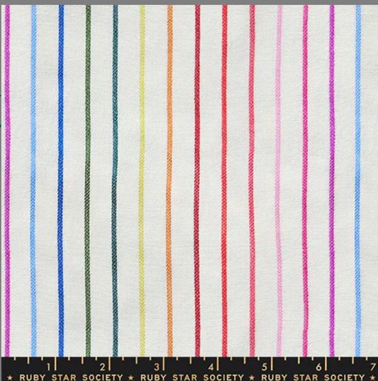 Warp Weft Mystic Fable natural stripe RS4161 11 1/2 yd increments