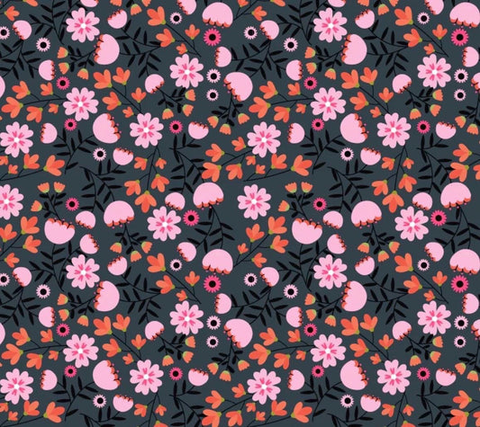 Poppie Cotton Not scary Pumpkin Pie grey NT26504