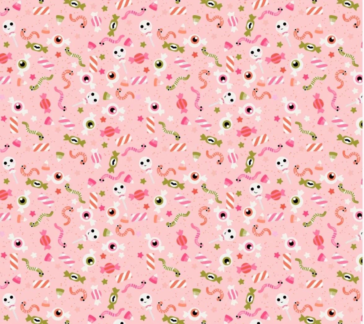 Poppie Cotton Not scary Gooey Sweets pink NT26514