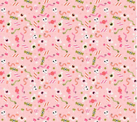 Poppie Cotton Not scary Gooey Sweets pink NT26514