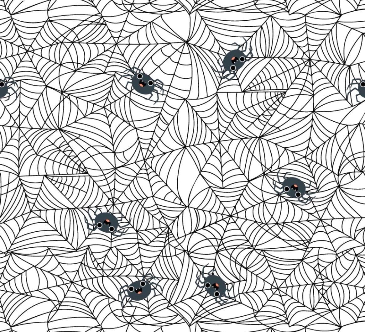 Poppie Cotton Not scary Spunky Spidey white NT26509