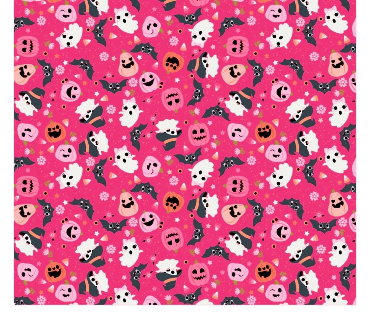 Poppie Cotton Not scary Going Batty dark pink NT26512