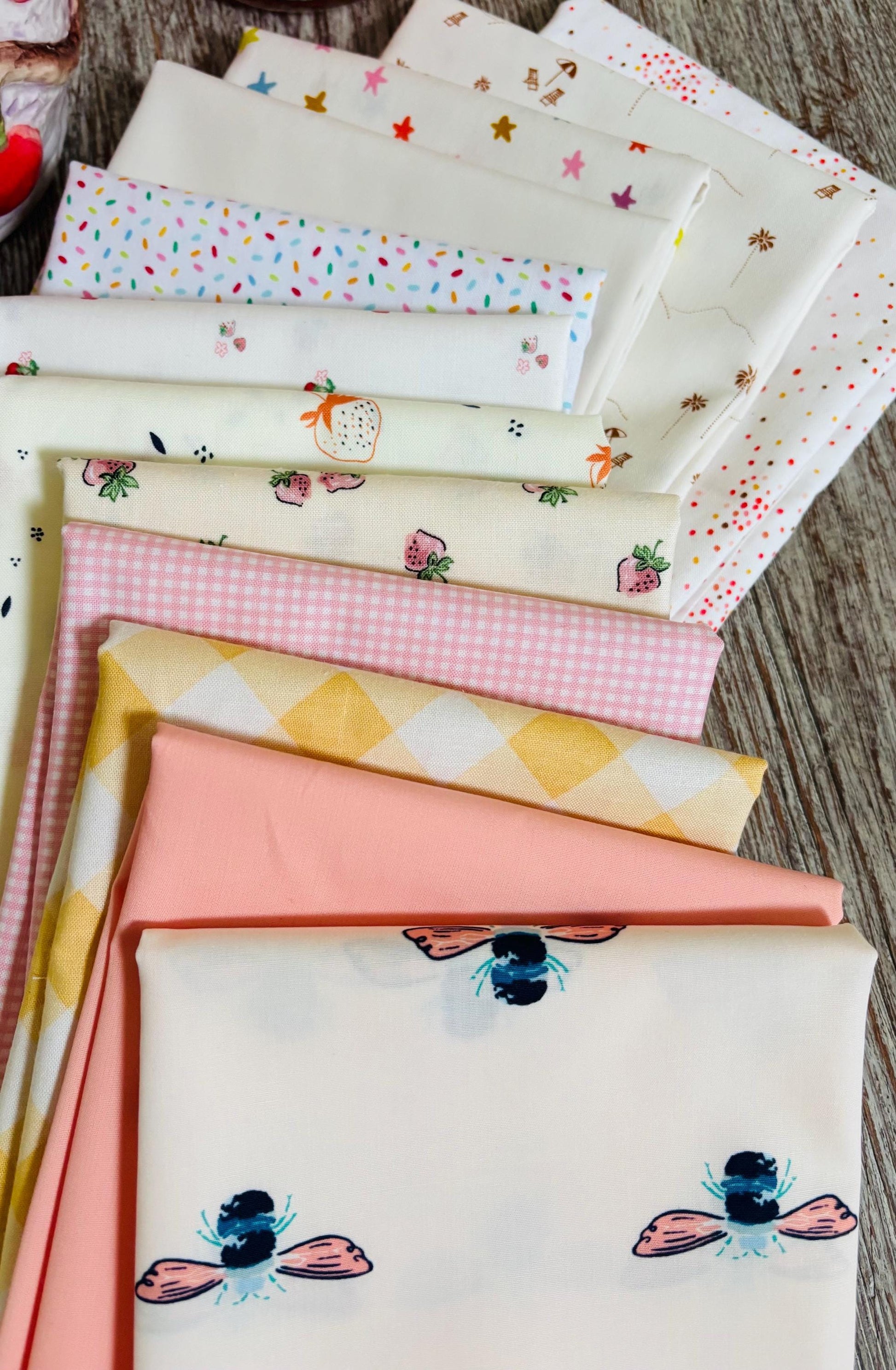 Vanilla blush low volume summer - 12 fat quarter bundle