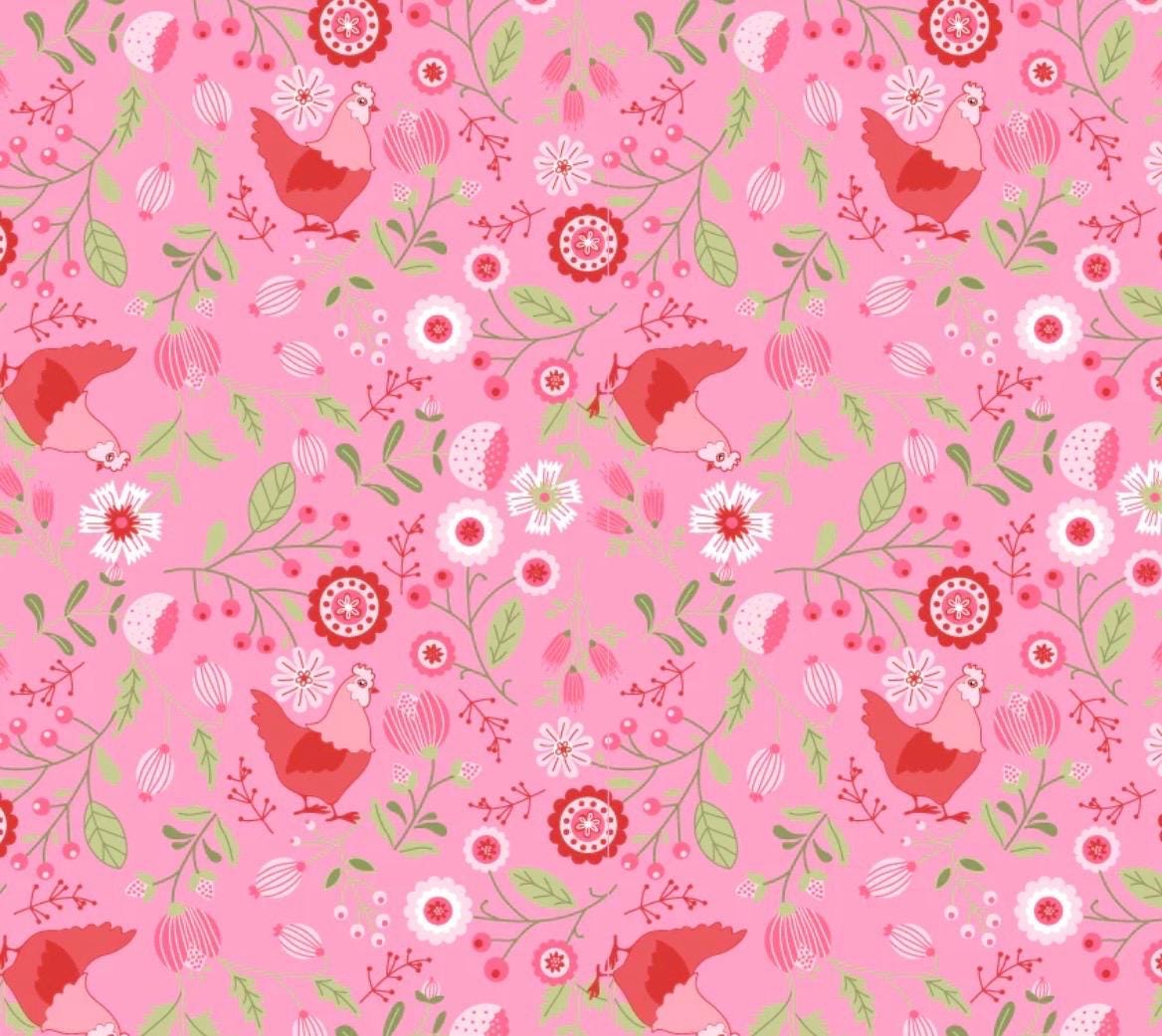 Poppie Cotton Smitten chicken pink SN251121 * preorder shipping June 26