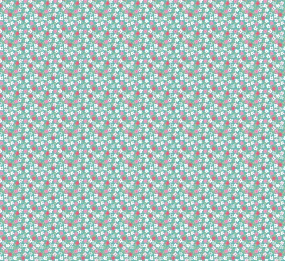 Poppie Cotton Smitten chicken Wild Phlox Aqua SN251108 * preorder shipping June 26 Lori woods