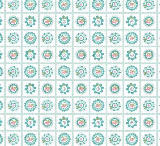 Poppie Cotton Petits Fours aqua SN251115 * preorder shipping June 26 Lori woods