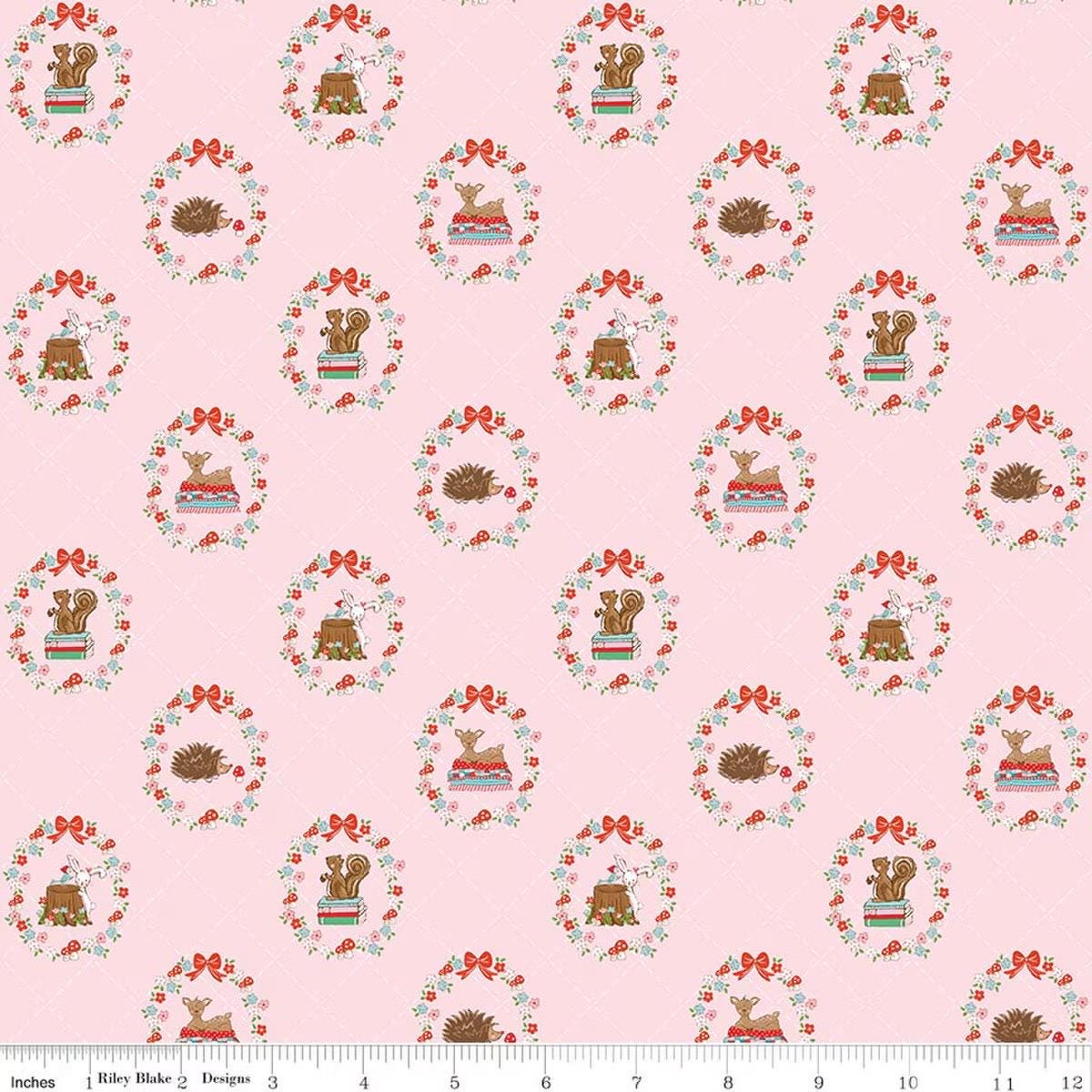 Whimsical Woodland animals C17641 - pink Tasha Noel for Riley Blake Designs