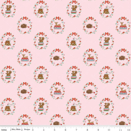 Whimsical Woodland animals C17641 - pink Tasha Noel for Riley Blake Designs