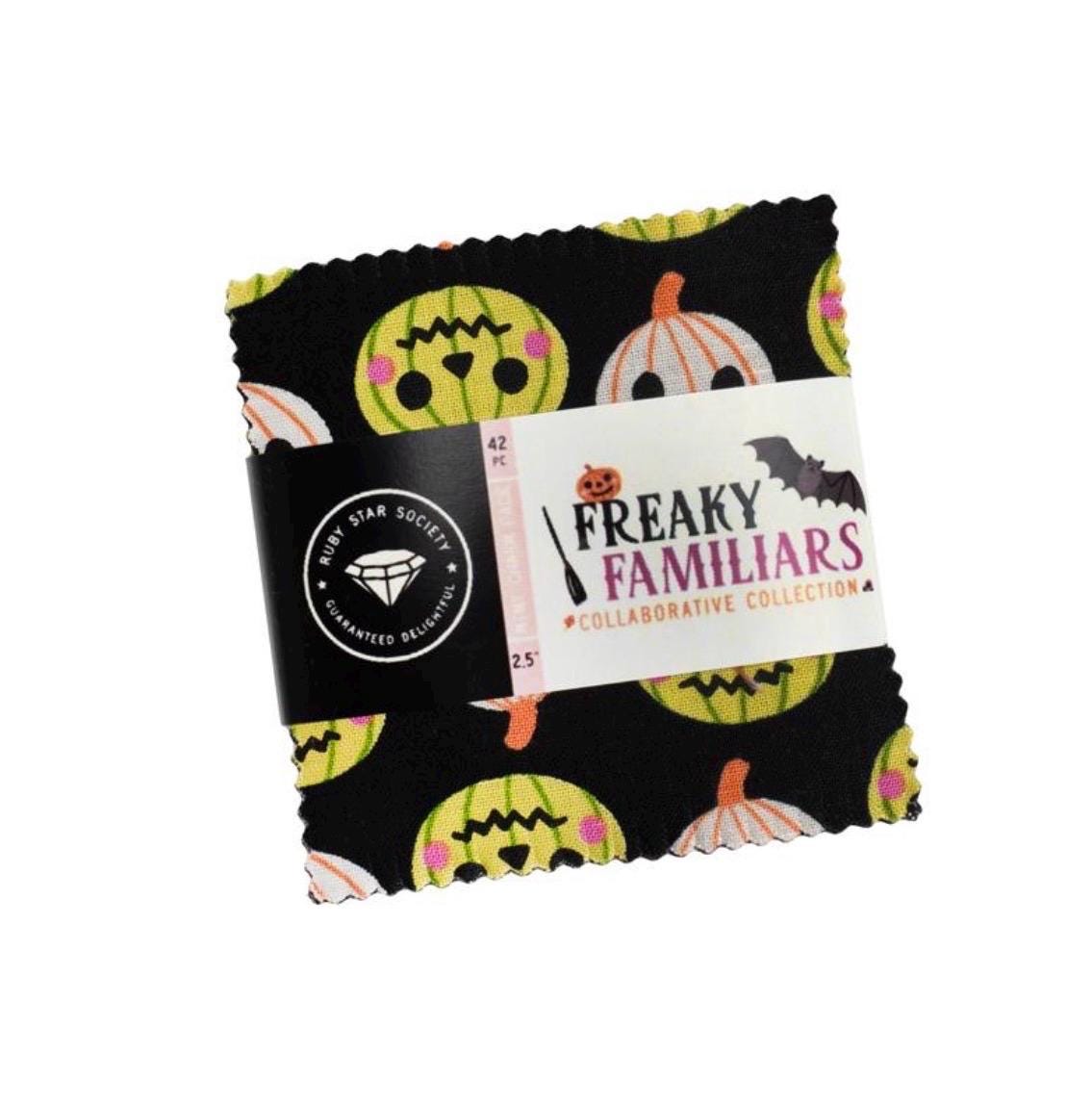 Freaky Familiars Mini Charm RS5190MC Ruby Star Precut 2.5" x 2.5"