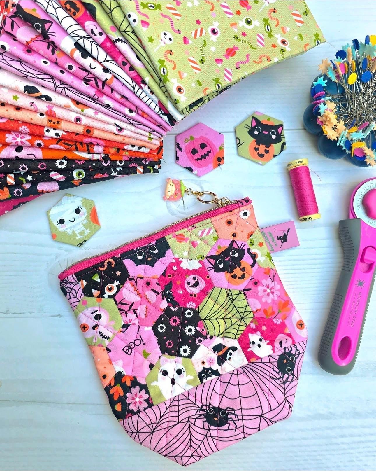 Poppie Cotton Not scary Pumpkin Pie Pink NT26505