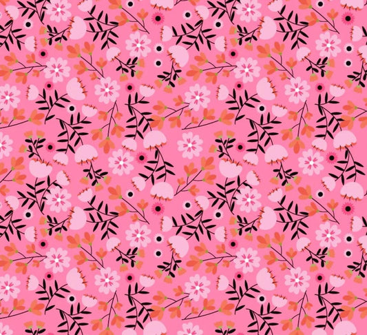 Poppie Cotton Not scary Pumpkin Pie Pink NT26505