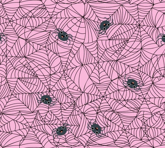 Poppie Cotton Not scary Spunky Spidey Pink NT26507