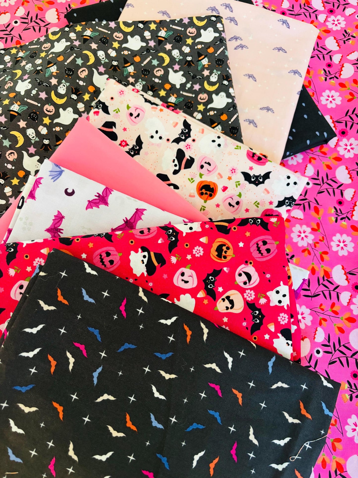 Halloween I am batty about you part 2 - 9 fat quarter bundle - witch