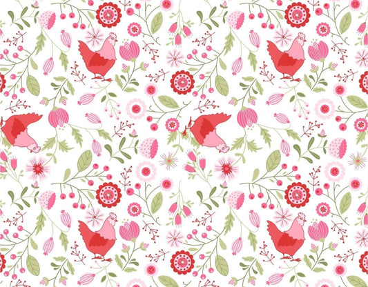 Poppie Cotton Smitten chicken white SN251119 * preorder shipping June 26