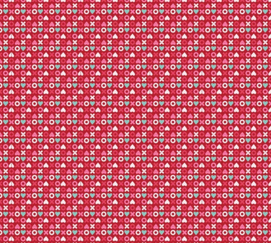 Poppie Cotton Smitten chicken Xoxo red SN251102 * preorder shipping June 26 Lori woods