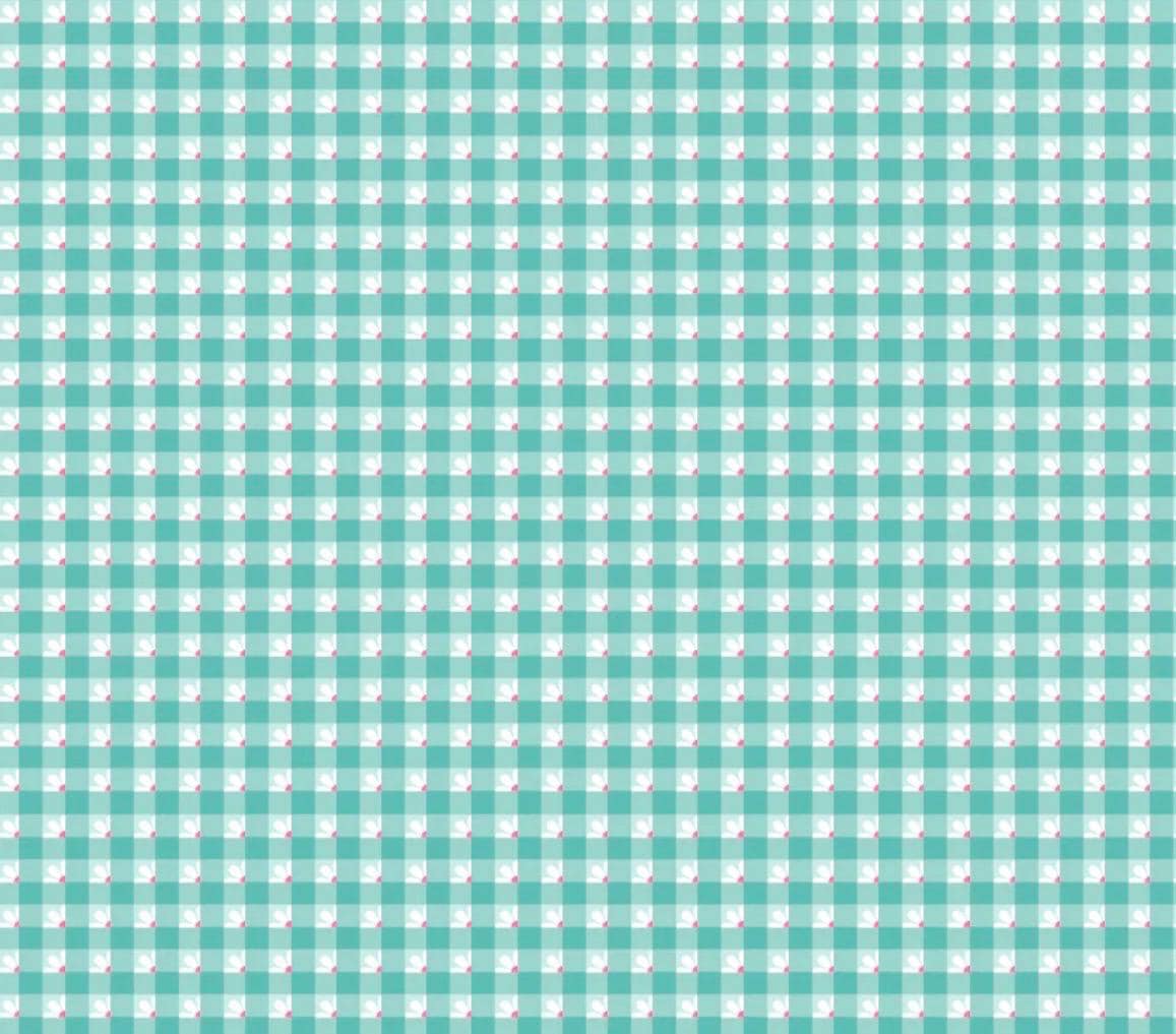 Poppie Cotton Check-a-roo aqua SN251117 * preorder shipping June 26 Lori woods Smitten chicken
