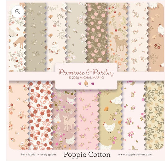 primrose & parsley *preorder 15 FQ / 1/2 yards| Poppie cotton | Michal Mark shipping Aug 26