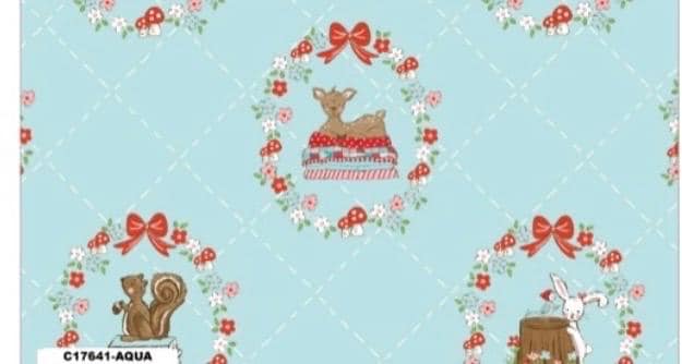 Whimsical Woodland animals C17641 - aqua Tasha Noel for Riley Blake Designs