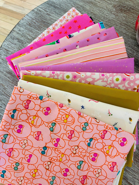 Pink summer - 10 fat quarter bundle - Ruby star Poppie Starry Speckled