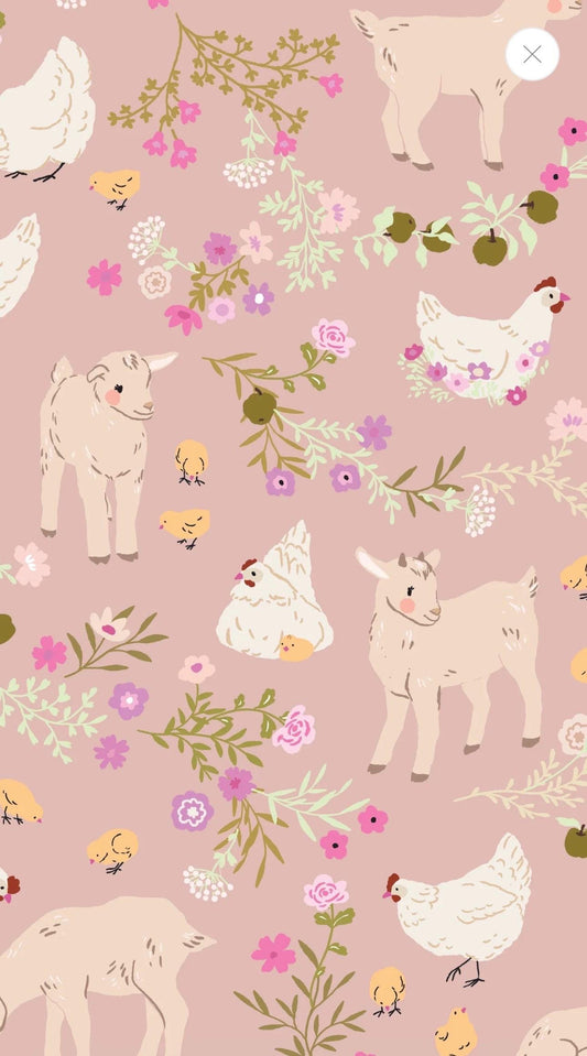 Poppie Cotton Barnyard Babies Rose PR26845 * preorder shipping August 26 Michal Marko primrose & parsley