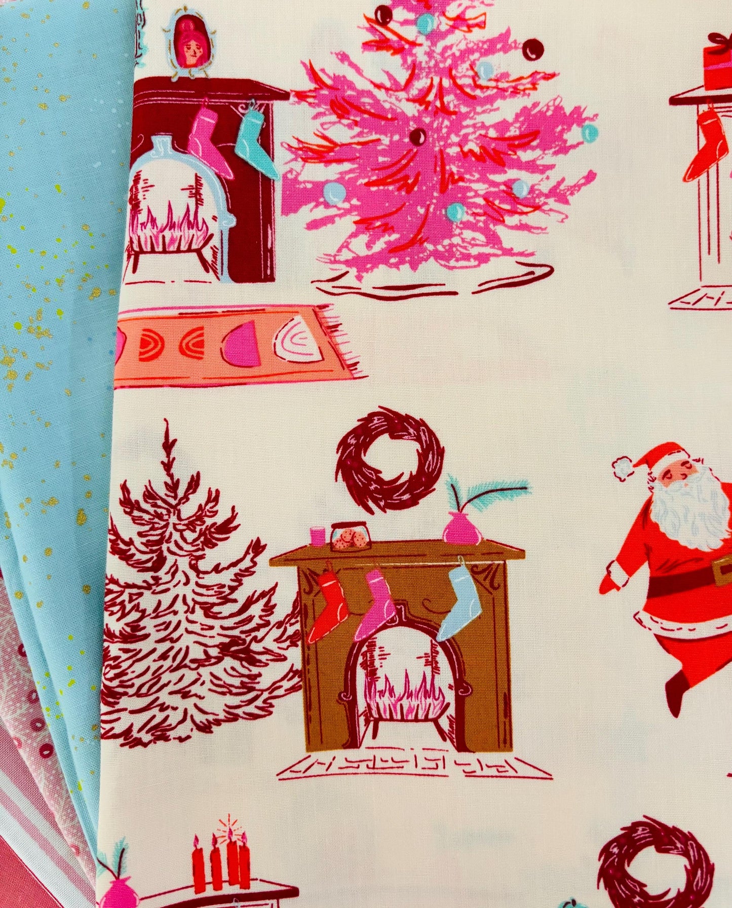 Return of pink Christmas part 12 - 9 fat quarter bundle - christmas in color starry speckled RSS AGF Poppie