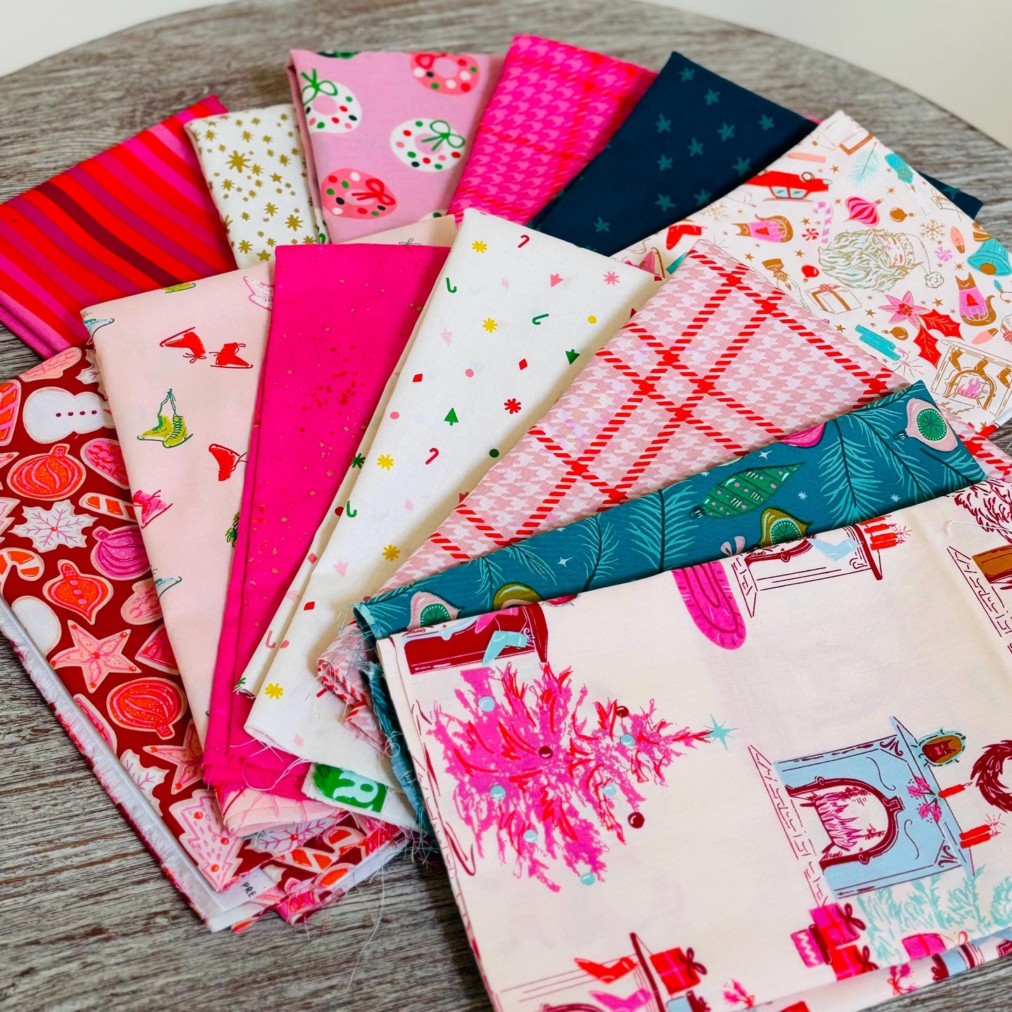 Return of pink Christmas part 2 13 fat quarter bundle - christmas in color starry speckled RSS AGF Poppie