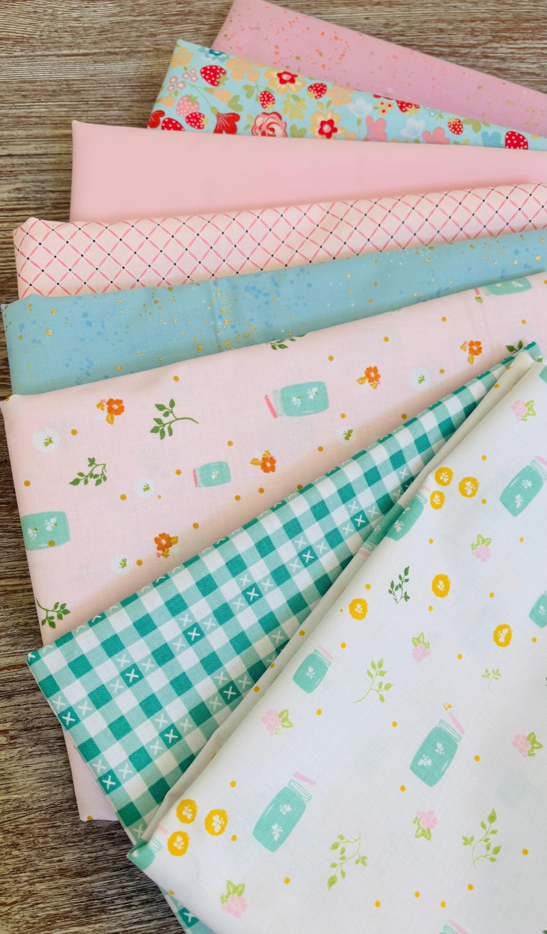 Porch swing summer - 9 fat quarter bundle firefly speckled Poppie cotton RBD