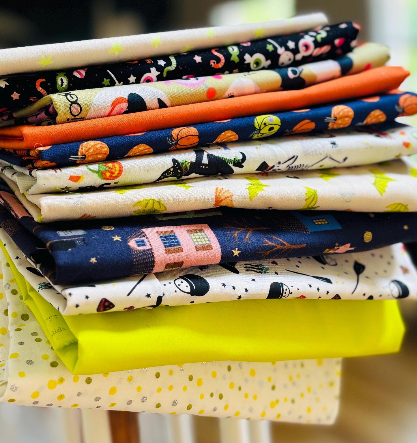 Witch in the lime light | Fat quarters bundles 11 fabrics | freaky | Ruby star starry halloween