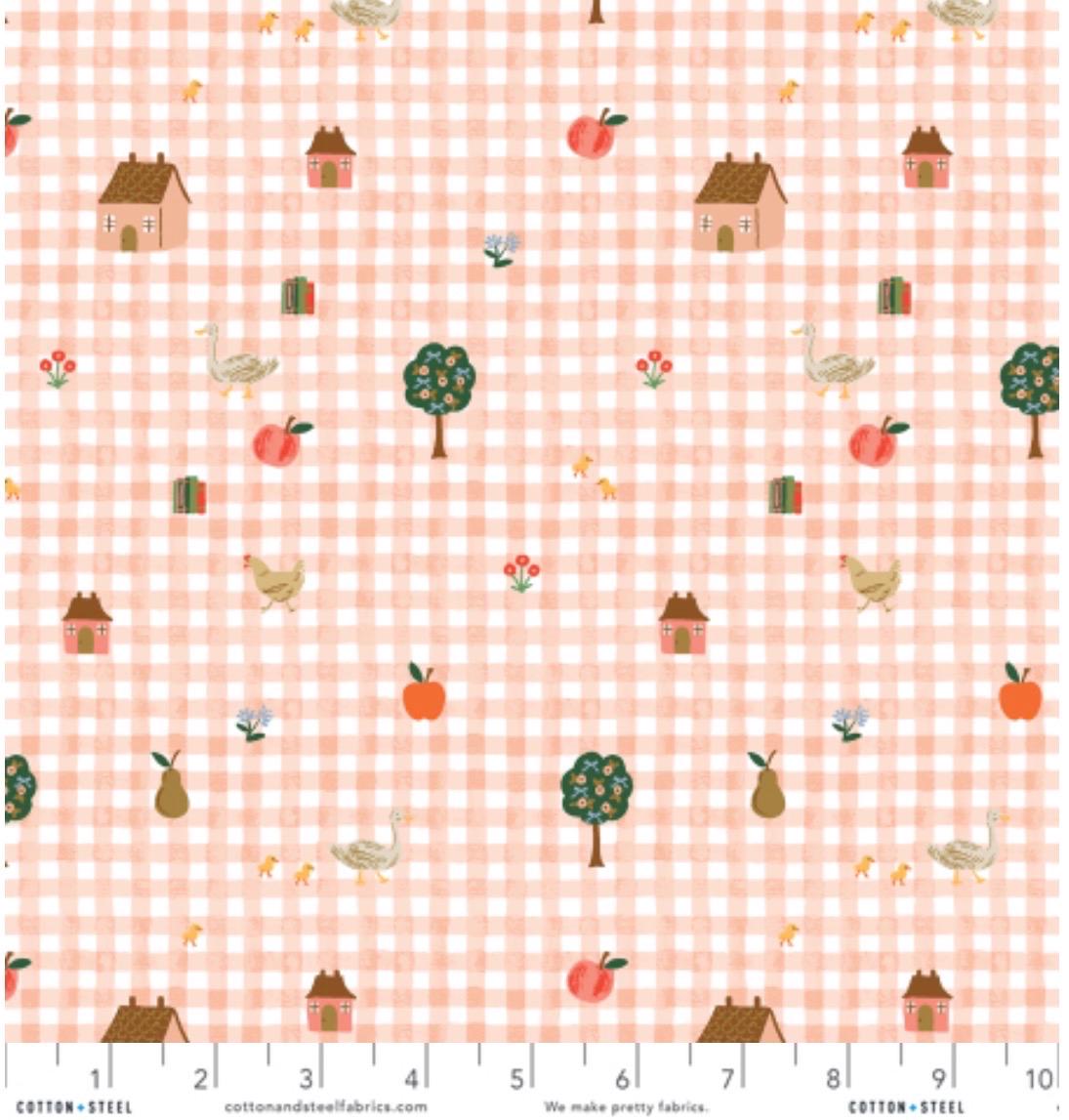 Home sweet home farmhouse, mini bundle - 6 fat quarter gingham Ruby AGF cotton + steel