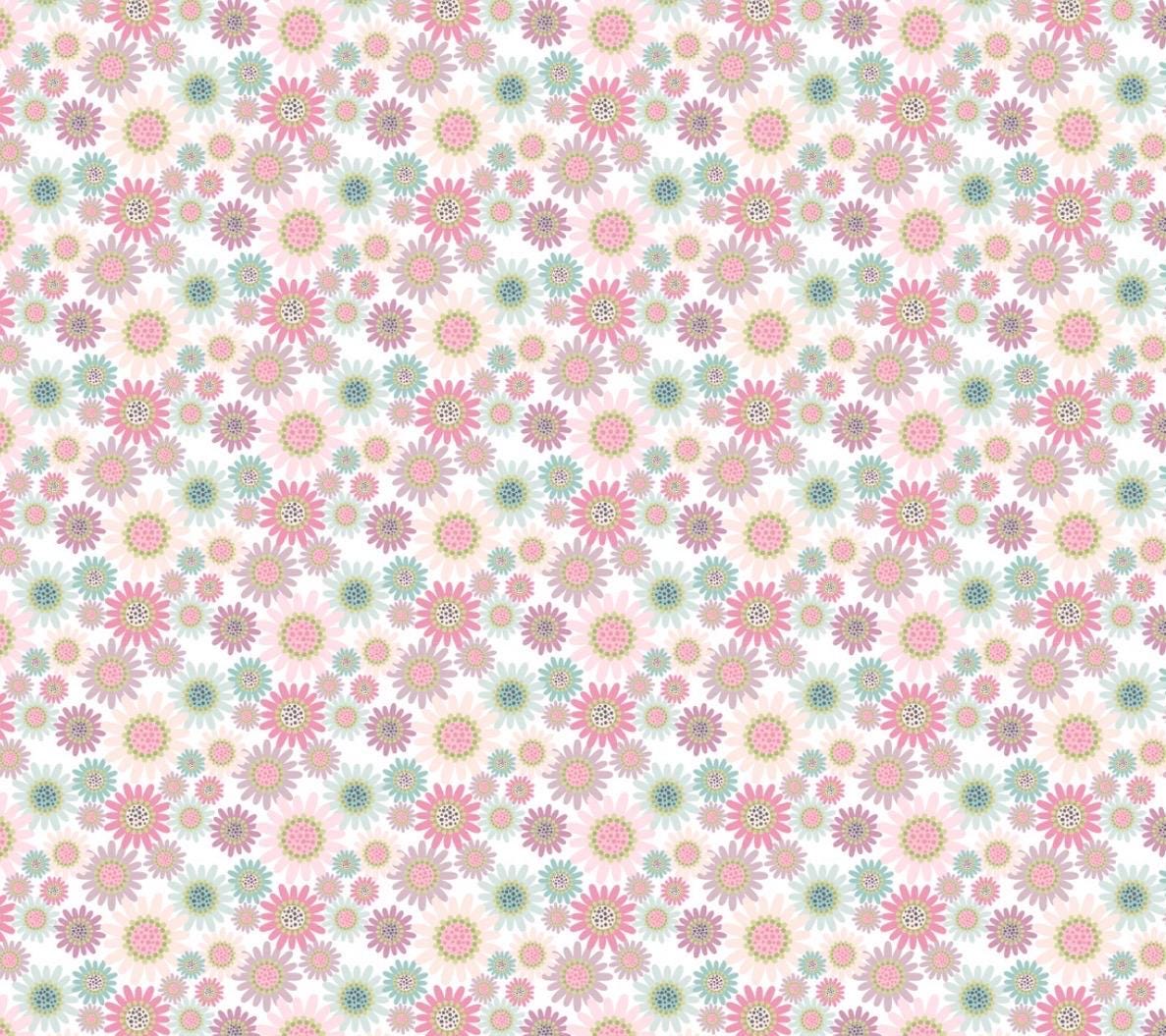 Poppie Cotton le petit escargot Designed by Lori Woods Sunny Daisies white