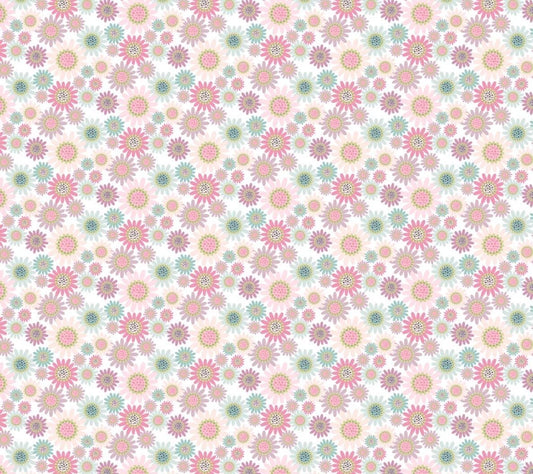 Poppie Cotton le petit escargot Designed by Lori Woods Sunny Daisies white