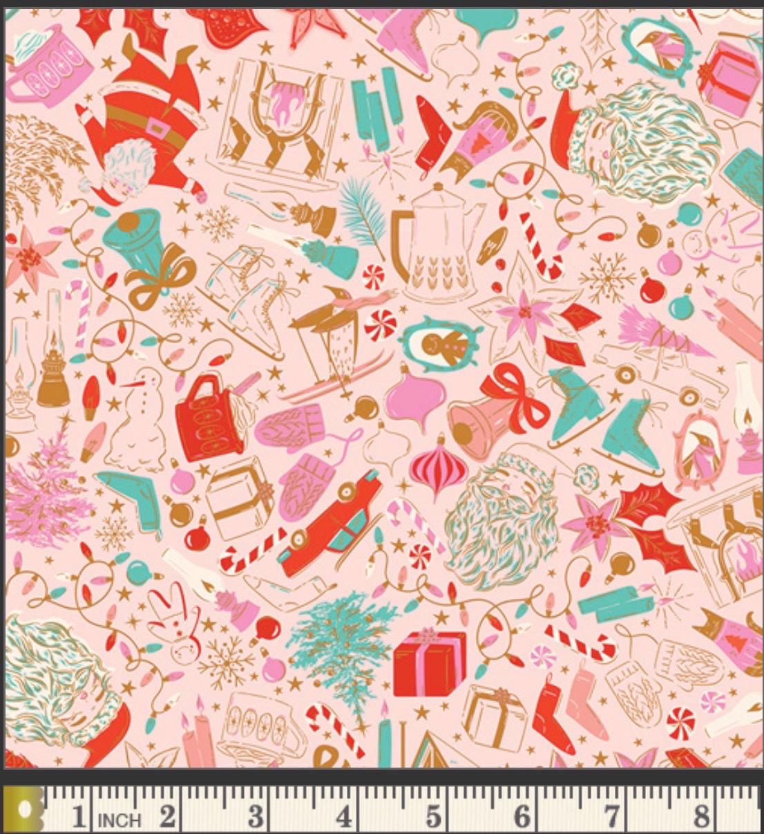 Return of pink Christmas part 12 - 9 fat quarter bundle - christmas in color starry speckled RSS AGF Poppie