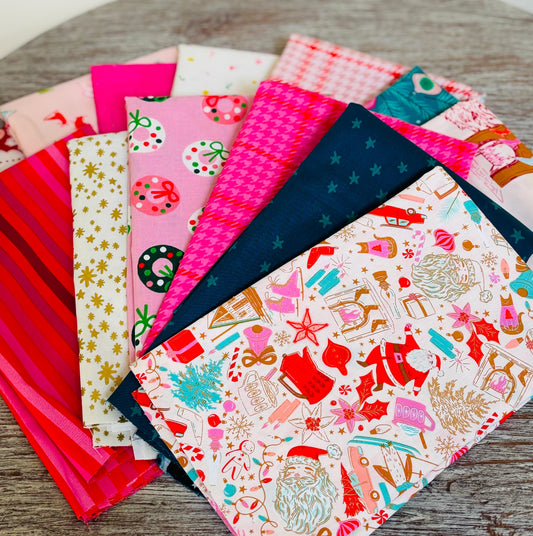Return of pink Christmas part 2 13 fat quarter bundle - christmas in color starry speckled RSS AGF Poppie