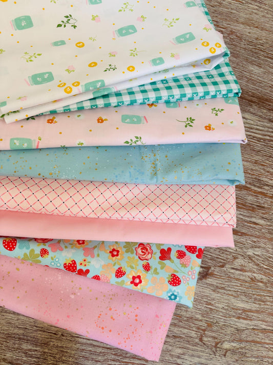Porch swing summer - 9 fat quarter bundle firefly speckled Poppie cotton RBD