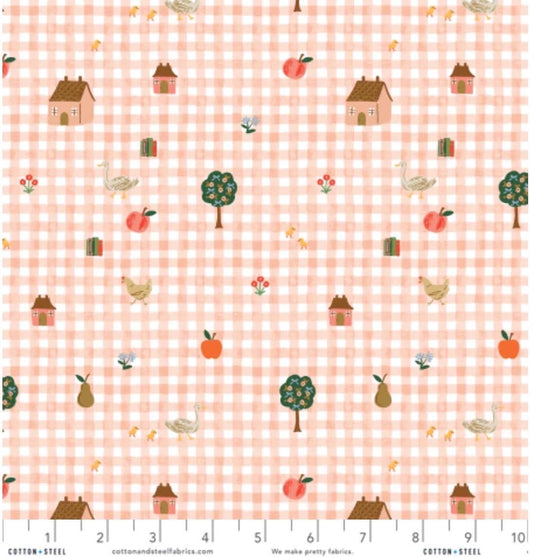 Cotton + steel RP1806-PI2 Home Sweet Home - Farmhouse gingham - PINK Fabric