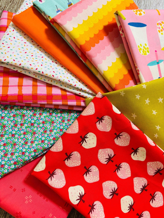 10 fq bundle siesta sunset Poppie cotton + strawberry Farmhouse fancy ruby star
