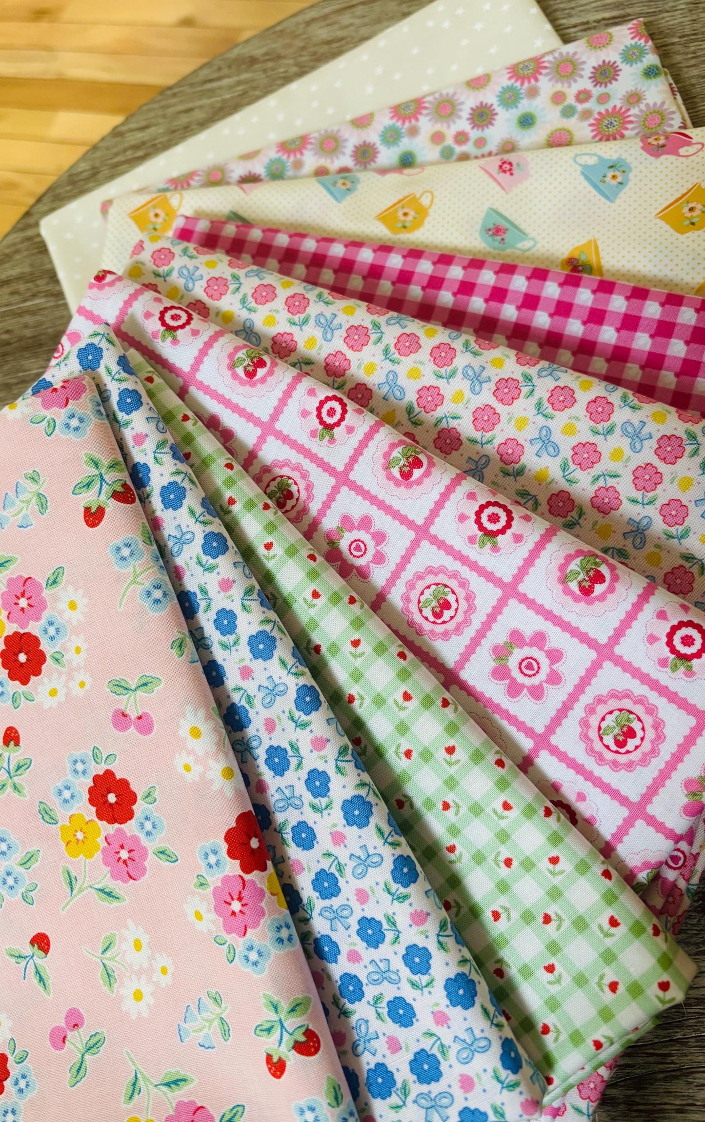 Pretty Poppie - 9 fat quarter bundle - Poppie Cotton starry smitten chicken bluebells & buttercups #1