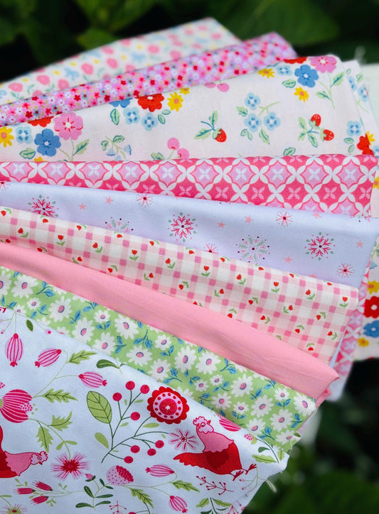 Pretty Poppie - 9 fat quarter bundle - Poppie Cotton starry smitten chicken bluebells & buttercups #2